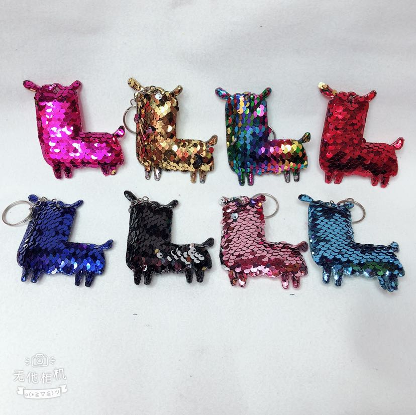 New Korean-style trendy keychain pendant with sequins and sparkling mermaid pendant keychain details Picture