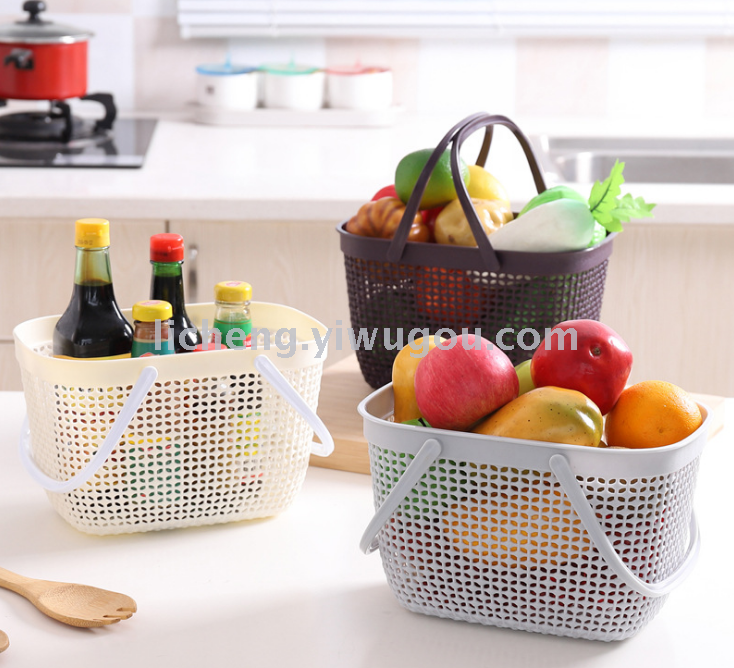 35823 Imitation rattan woven desktop storage basket, hollow storage basket, storage basket, plastic basket details Picture