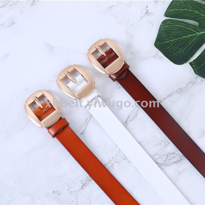 Ladies leather belt, vintage casual wide belt, Korean version casual belt