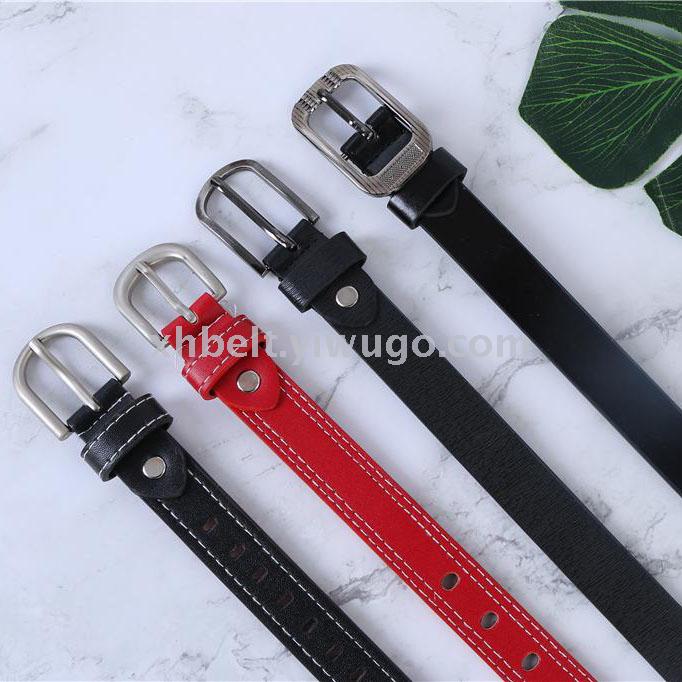 Pin buckle leisure belt men pin buckle belt comfortable smooth rectangular alloy belt