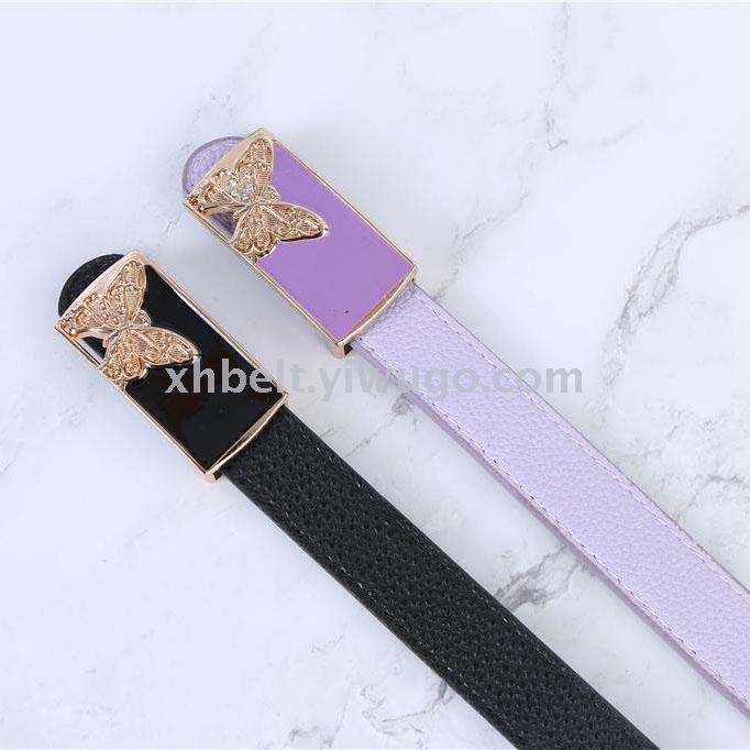 New ladies belt automatic buckle simple Korean version decoration fashionable casual pants belt thumbnail