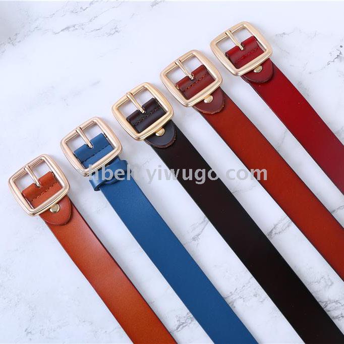 Ladies belt belt manufacturer simple casual and versatile students decorative belt leather belt thumbnail