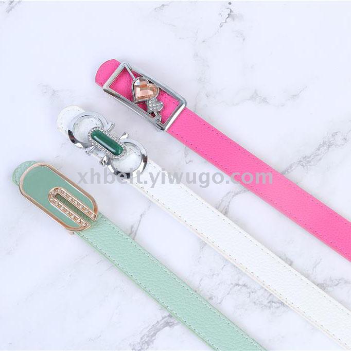 Ladies PU BELT ladies Korean version of embossed diamond inlaid cowgirl belt direct sales