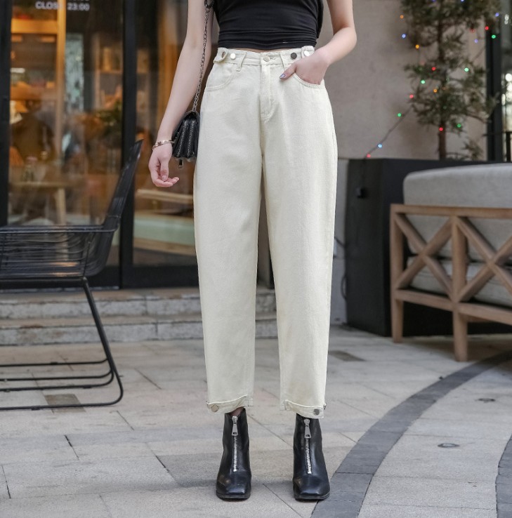 Wide-leg jeans 2019 new style slimming loose, Sakurada Kawashima straight leg, first love student dad Radish Application Scenario