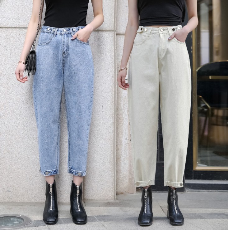 Wide-leg jeans 2019 new style slimming loose, Sakurada Kawashima straight leg, first love student dad Radish