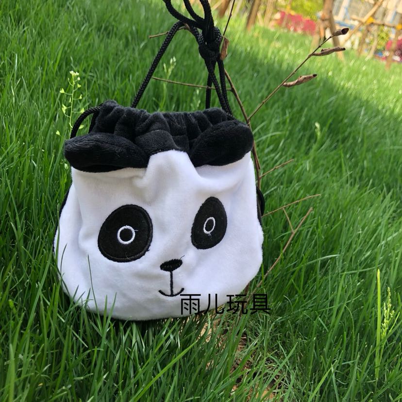 Plush toy bag, panda bag, panda cartoon candy bag, pull-out bag, diagonal backpack