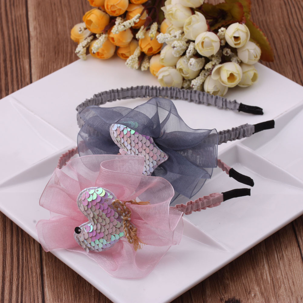 10-yuan store supply: Children's and girls' crown hair bands, lace anti-slip headbands for little girls, princess cute hair accessories