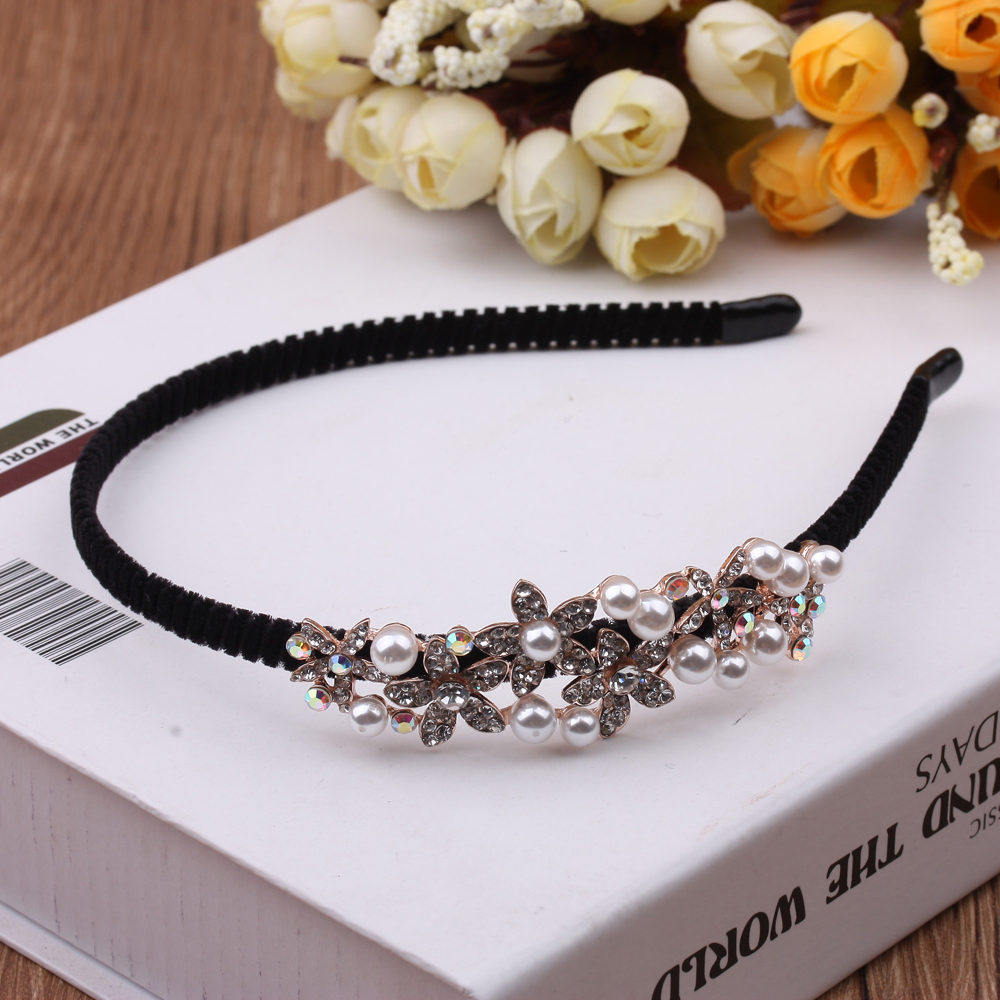 10-yuan store supply: Hair bands, water diamonds, headbands, thin-edged, simple headwear, facial hair clips, adult hairpin, anti-slip hair accessories
