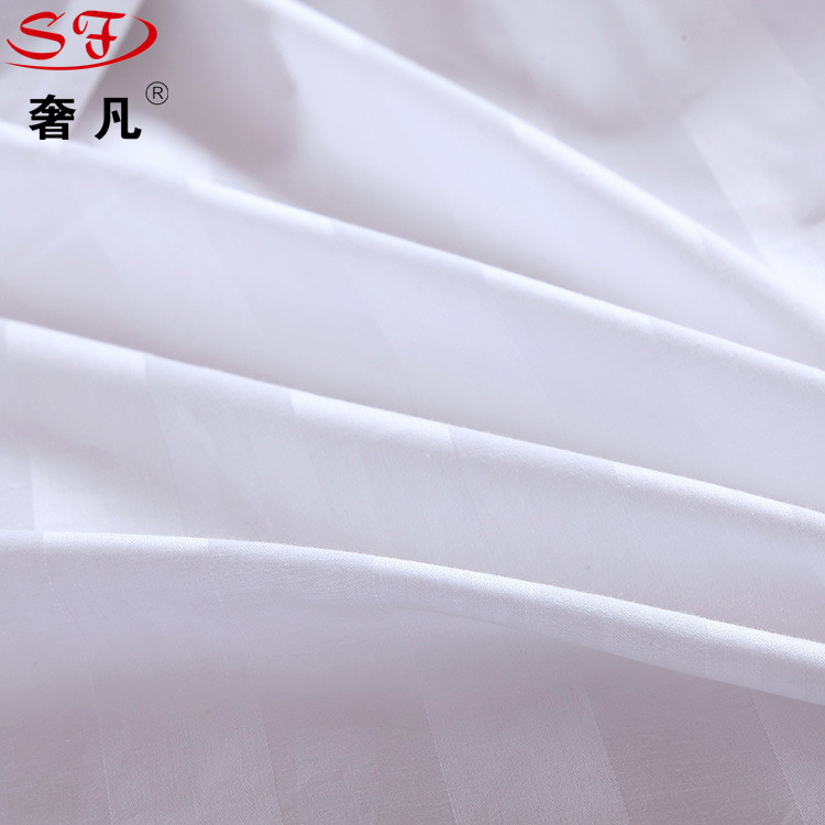 Shefan Hotel Supplies pure cotton dense white satin strip bed covers, hotel bed covers, hotel linen manufacturer wholesale Application Scenario