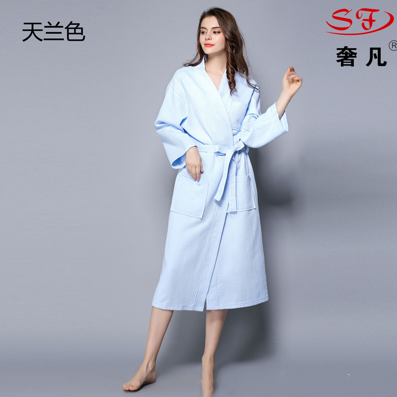 The hotel exclusively offers men and women spring and summer all-cotton Waffle couple bathrobes, bathrobes, pure cotton pajamas and beauty salon bathrobes Specification image