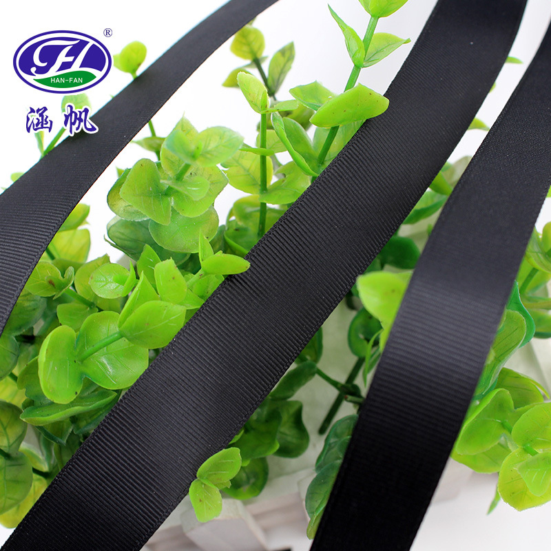 现货批发0.3-6cm黑色罗纹带螺纹带黑色平纹带涤纶袋厂家直销详情图4