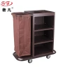 Customized single-sided room trolleys, hotel service trolleys, hotel room trolleys, cleaning work hand carts and linen trolleys details Picture