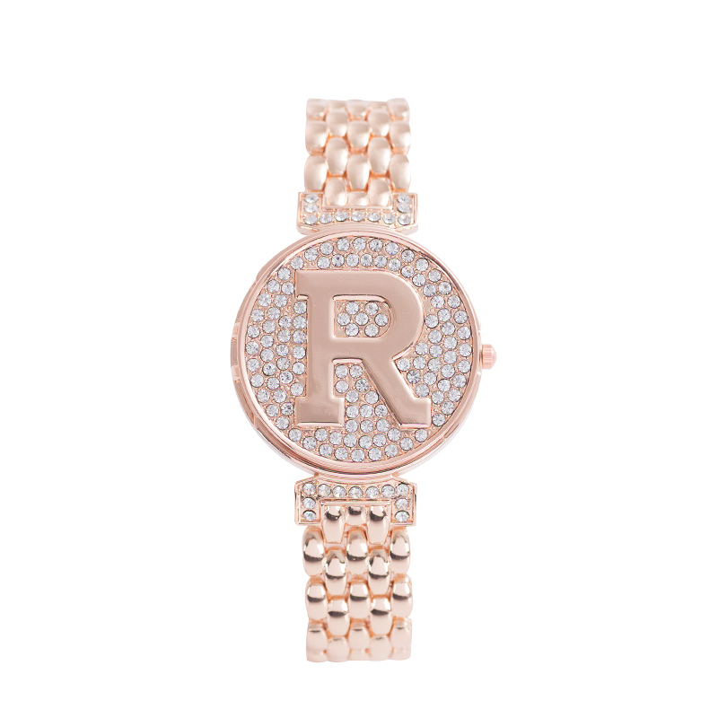 Wish new hot ladies Bracelet Watch Clamshell Quartz Watch Premium alloy diamond set fashion watch Student watch