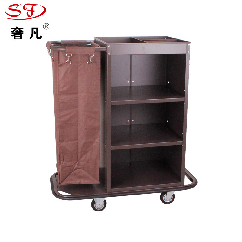 Customized single-sided room trolleys, hotel service trolleys, hotel room trolleys, cleaning work hand carts and linen trolleys Application Scenario