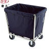 Stainless steel thickened rectangular conical linen cart, service cart, hotel and guesthouse room cleaning cart, push work cart Application Scenario