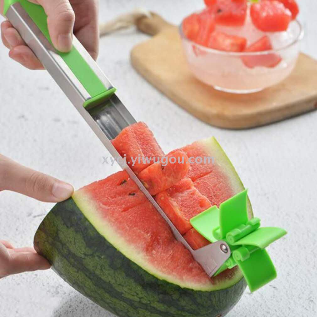 The popular windmill watermelon cutter, stainless steel watermelon cutter, fruit quick knife Corer kitchen tool small tool