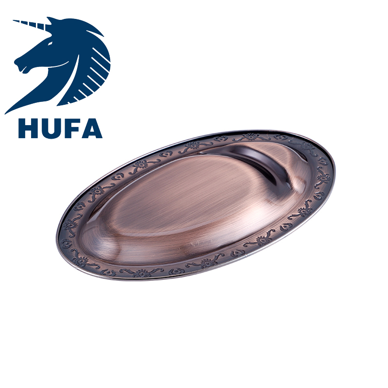 Factory direct sales of stainless steel fruit plates, oval egg-shaped European-style embossed plates and egg plates Application Scenario