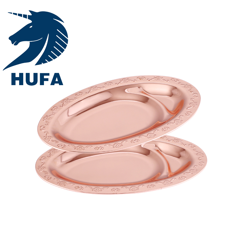 Stainless steel European-style dinner plates, non-magnetic, high-end thickened, polished fast food plates, egg-shaped plates Specification image