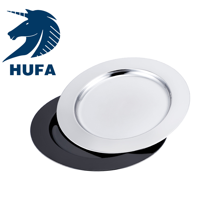 Hotel supplies flat plates, European-style trays, Western dining plates, round mirror plates, round trays details Picture