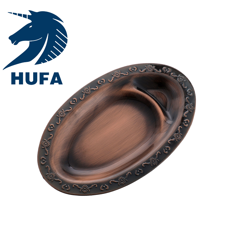 Factory direct sales of stainless steel fruit plates, oval egg-shaped European-style embossed plates and egg plates Specification image