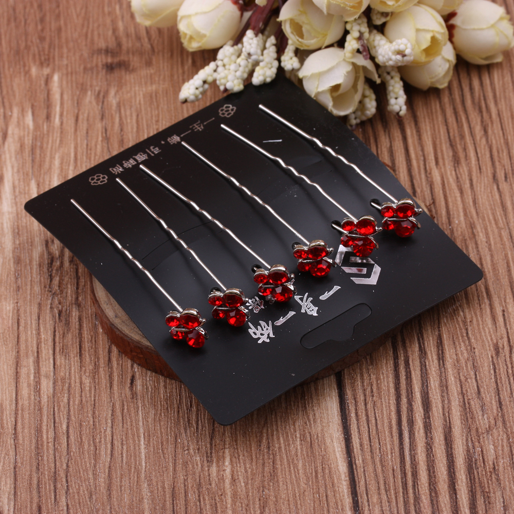 Boutique accessories, color-preserving Korean-style braided hair accessories, U-shaped hairpins, hairpins, pins, rhinestones, Korean updo headwear