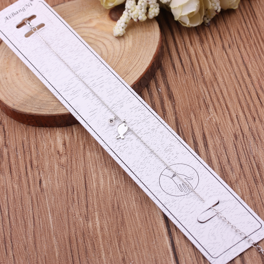 Wholesale of fashionable Korean version cute little whale bracelets in jewelry stores, silver gold-plated small animal simple bracelets Specification image