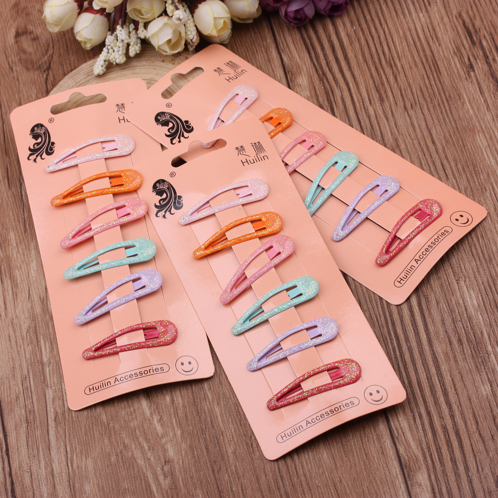 5-yuan store supply, popular color one-piece clips, Korean small clips for women, adult hair clips, candy-colored clips details Picture