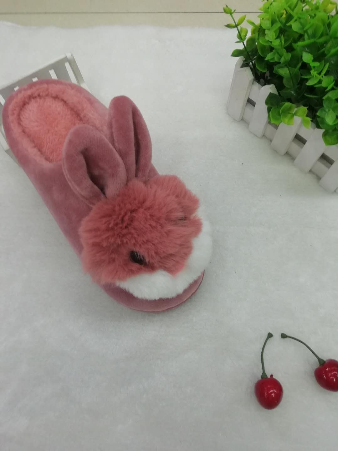 2019 Cotton-padded slippers for women with thick sole home half pack and warm cartoon non-slip plush slippers for women autumn/Winter