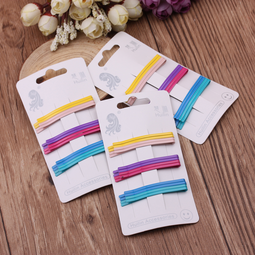 5-yuan store supply, popular color one-piece clips, Korean small clips for women, adult hair clips, candy-colored clips
