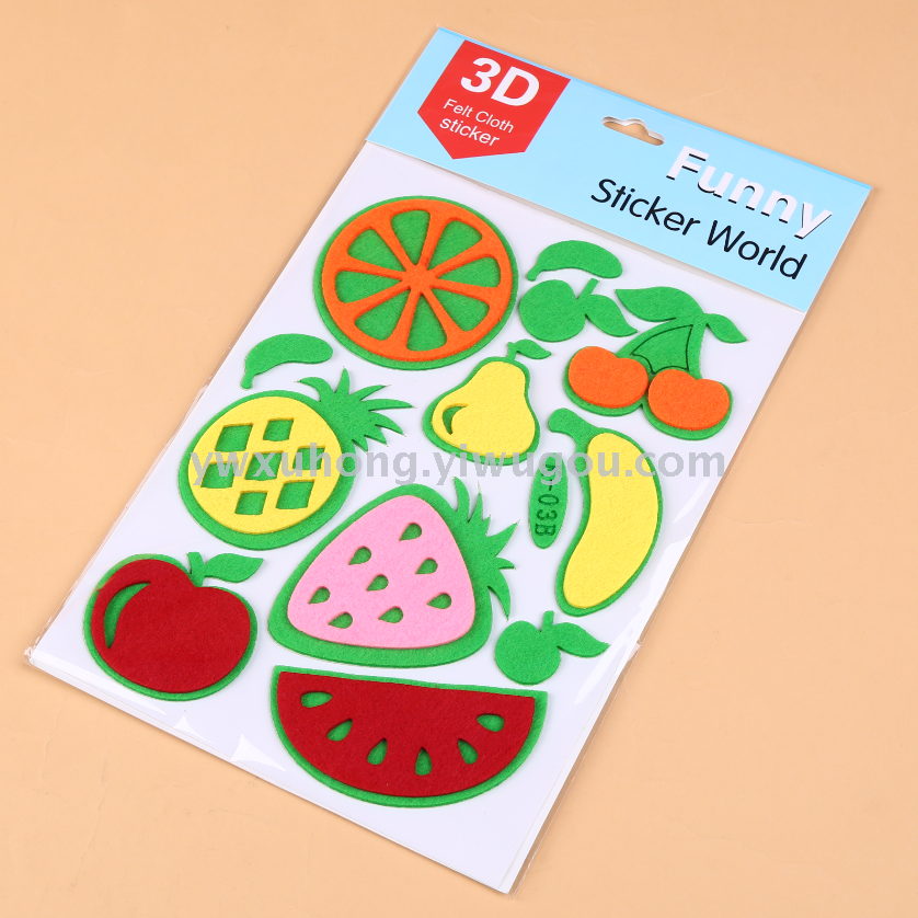 Butterfly fruit non-woven fabric layered stickers for children's educational decoration stickers, creative stickers for children's room photo frames Application Scenario