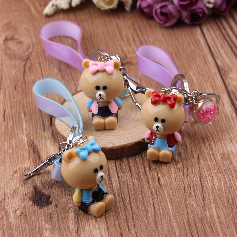10-yuan store supply: PVC iriered leather rope keychain, glossy leather rope pendant, laser soft rubber hanging rope figurine details Picture