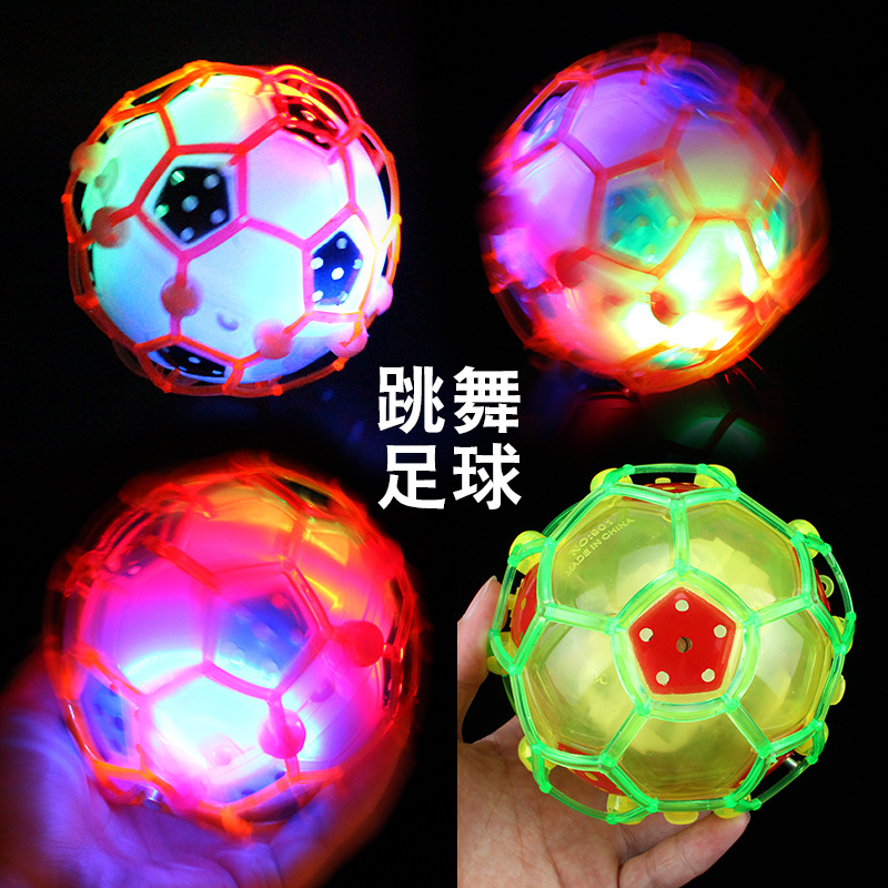New products are selling well at street stalls! Wholesale of music glowing toys, electric glowing footballs, jumping balls, and dancing footballs details Picture
