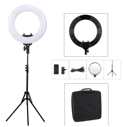 18-inch LED ring-shaped live-streaming stand dedicated to Internet celebrities, 3-color adjustable large aperture, beauty ring-shaped light for live-streamers Application Scenario