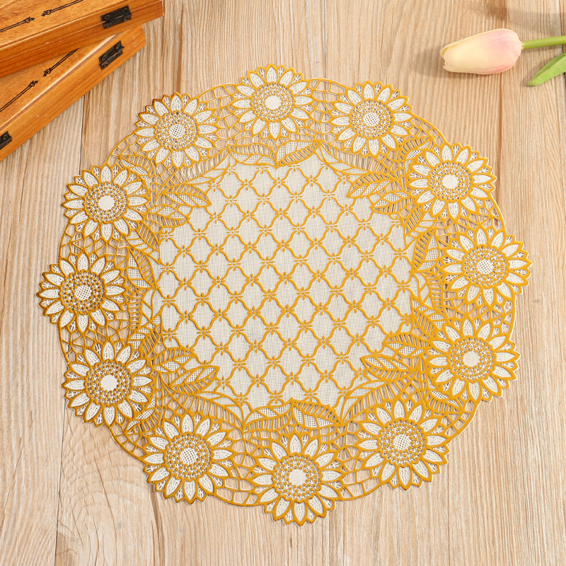 PVC material round table MATS, bowl MATS, plate MATS, coffee table ashtray MATS, cup MATS, vase MATS, household heat insulation MATS details Picture