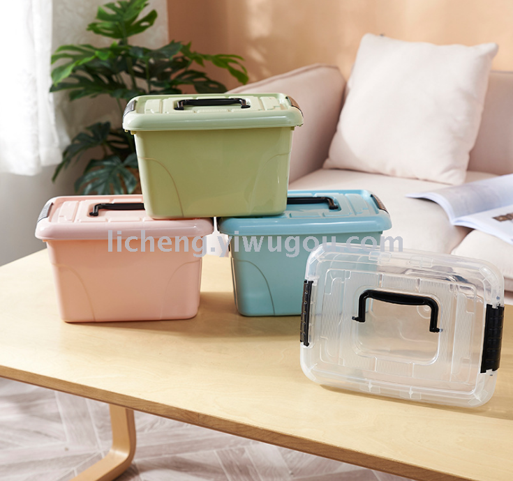 Storage box, portable children's toy organizing box, wheeled storage box