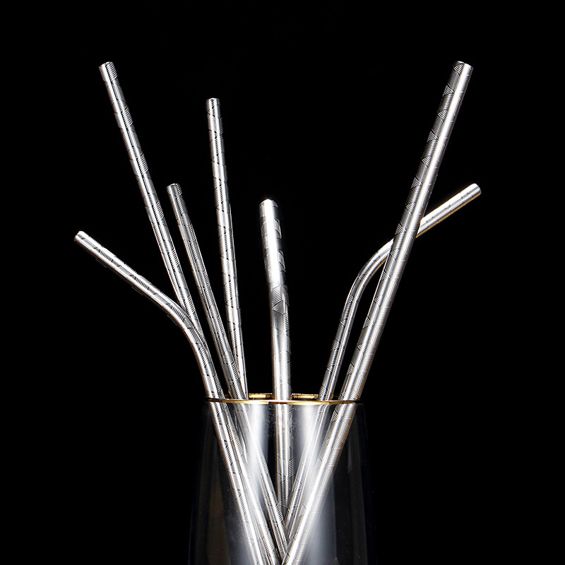 304 stainless steel straws, food-grade colored titanium-coated, can be customized for milk tea, coffee and beverages. Bent and straight tubes, food-grade material, no paint, non-toxic, no wax, recyclable, customizable logo, electroplated with titanium details Picture