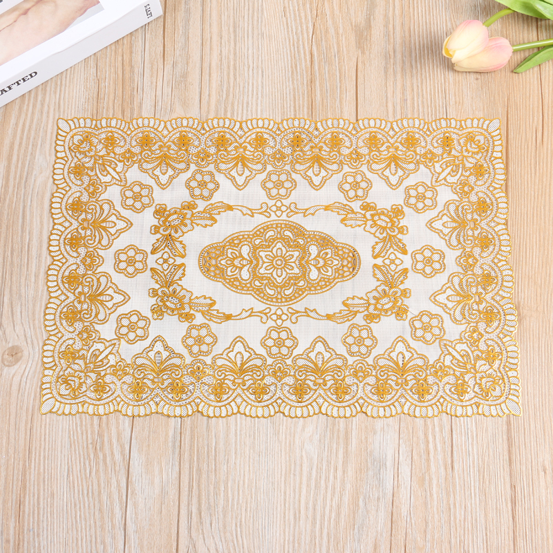 Rectangular 25*37cm eco-friendly placemats, heat insulation pads, waterproof and anti-slip Western placemats, PVC material table MATS and plate MATS Specification drawing