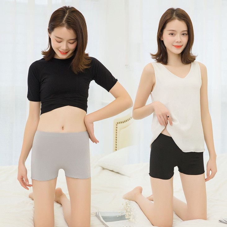 Safety pants: leak-proof women's fine striped three-inch leggings, worn outside and inside, anti-wolf pants details Picture