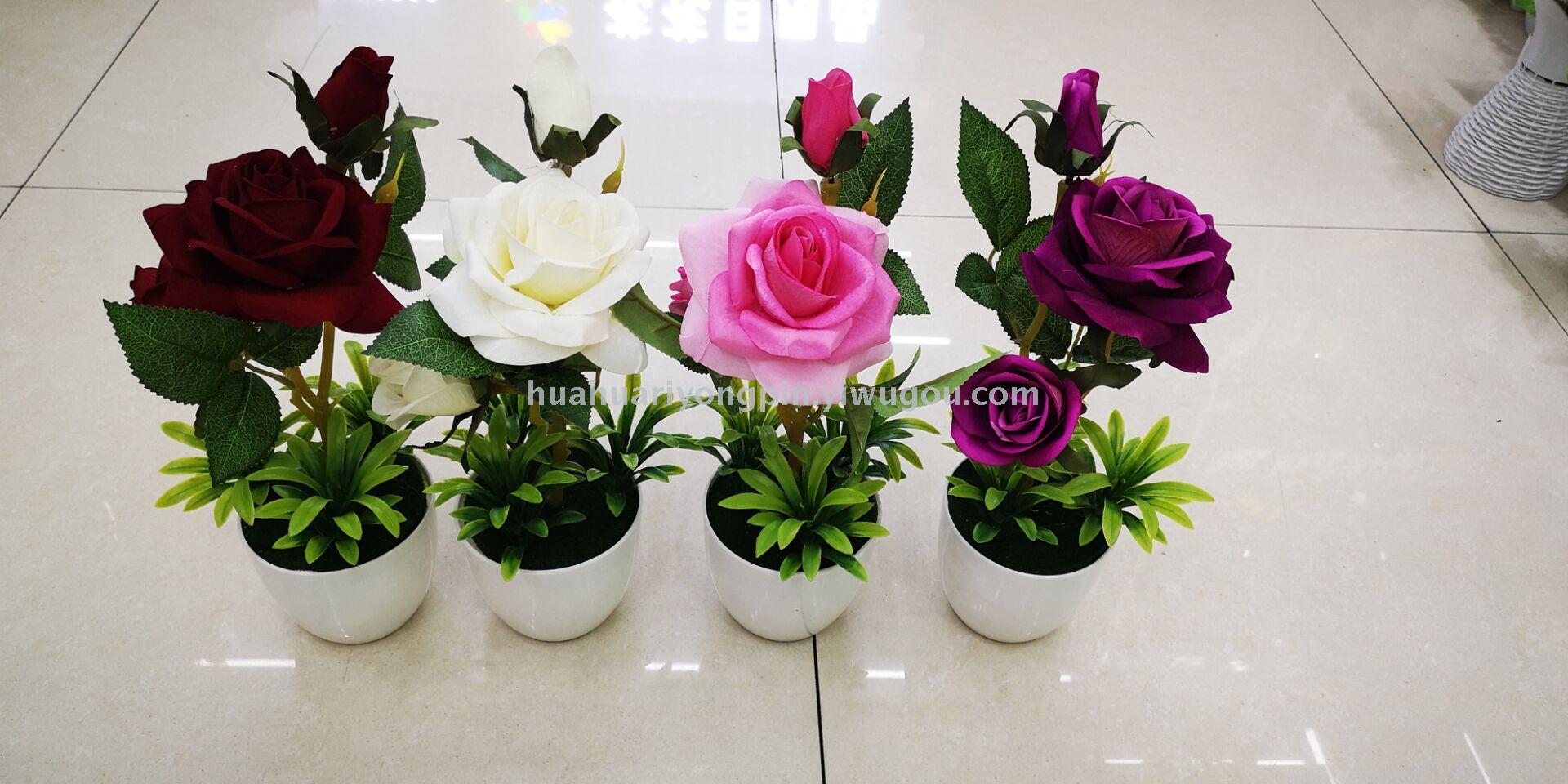 玫瑰花仿真植物生日礼物情人节花假花装饰品塑料花摆件