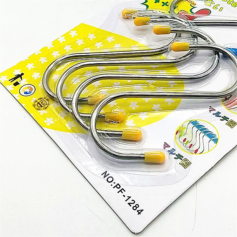 Sunshine Department Store's thickened non-magnetic stainless steel S-shaped hooks, S-hooks for sun-drying sausages and hanging cured meat, S-hooks for kitchen hooks Application Scenario