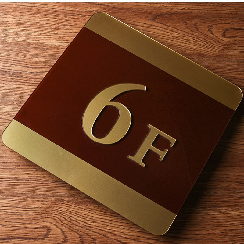 Hotel floor indicator signs, unit signs, two-color board signboards, engraved numbers and characters, colors can be customized floor signs Specification image