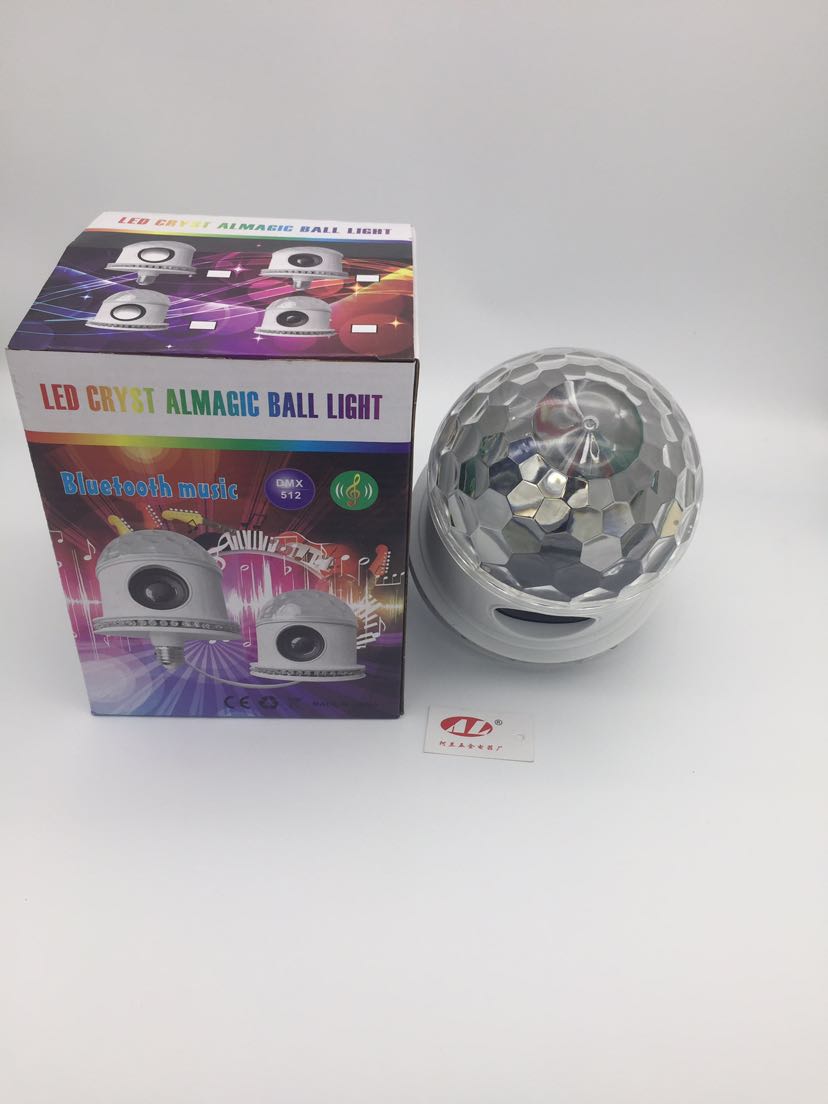 Home stage bar ballroom KTV dancing seven color lights Bluetooth voice control rotating flash crystal magic ball DJ