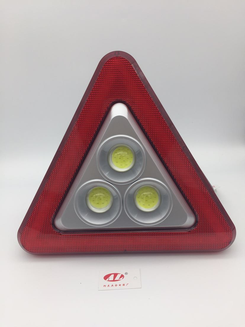Multi-functional car with LED light emergency triangle warning board warning stand CoB strong solar light