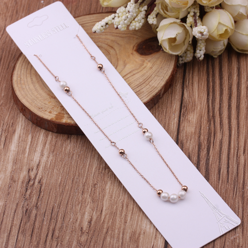 Wholesale of new titanium steel necklaces for women, Korean rose gold collarbone chains, short and versatile pendants from the jewelry store Specification image