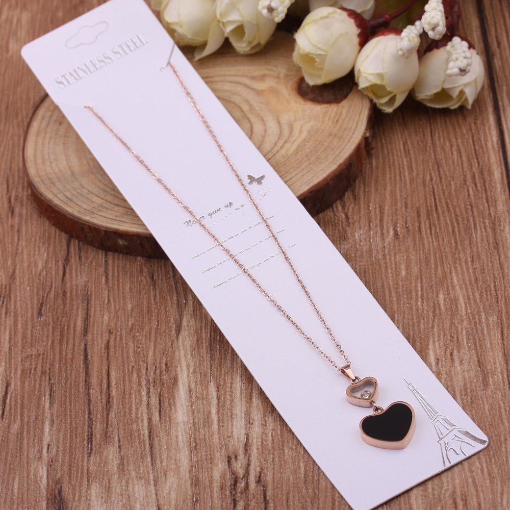 The jewelry store supplies trendy and fashionable necklaces, butterfly pendants, collarbone chains, rose gold titanium steel necklaces that are the same as those of Internet celebrities Specification image