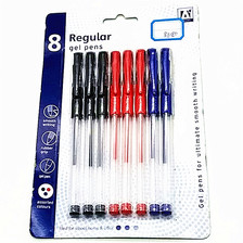 阳光百货 卡8支笔红色黑色蓝色中性笔学生专用笔办公笔套装