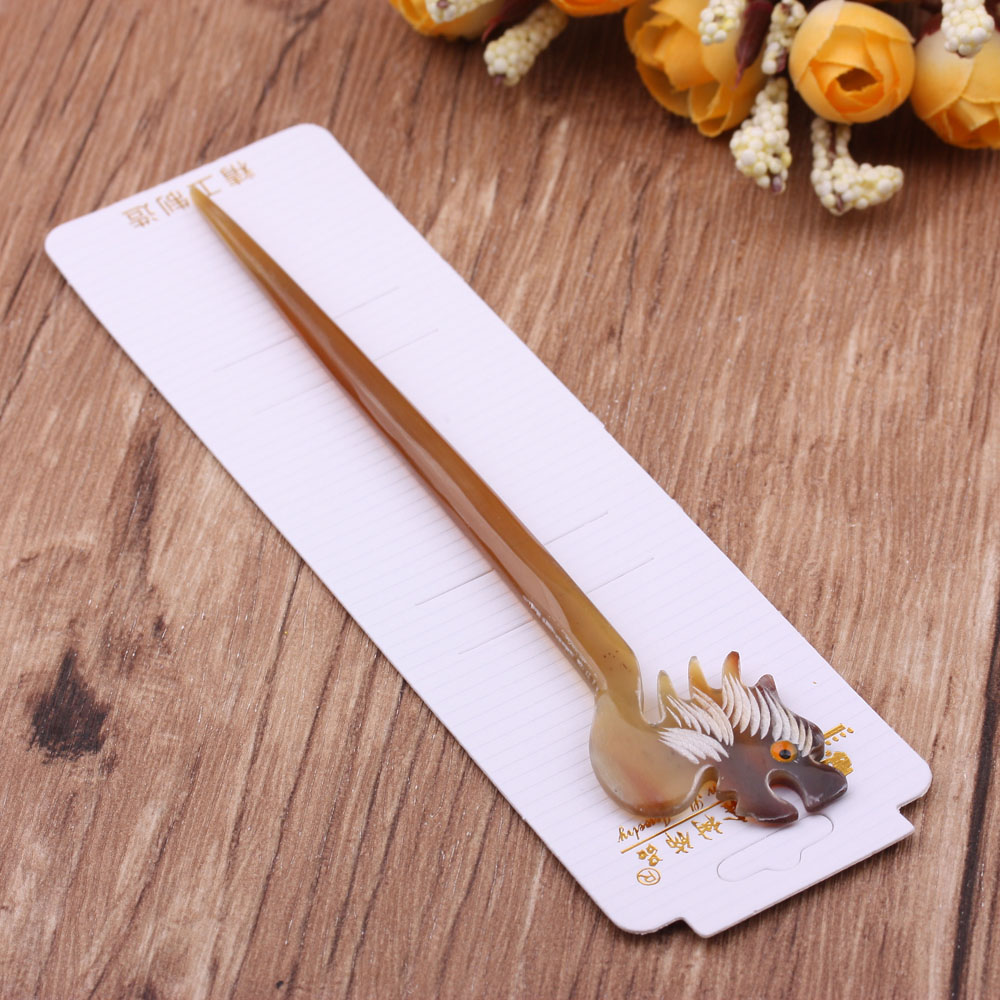 10-yuan accessories: ox horn hairpin, coiled hair accessories, classical hairpin, yak horn hairpin, ox horn headwear Specification image