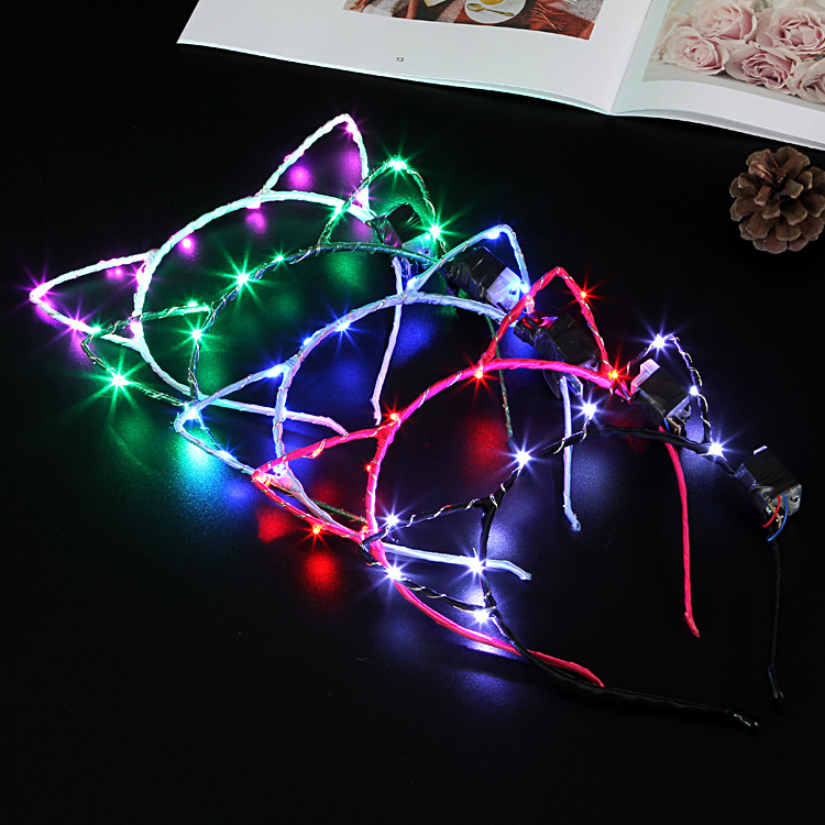 New shining metal headwear, cat ears, glittering headband, headband, girls' headwear for sale, Sprout jewelry manufacturer wholesale full figure