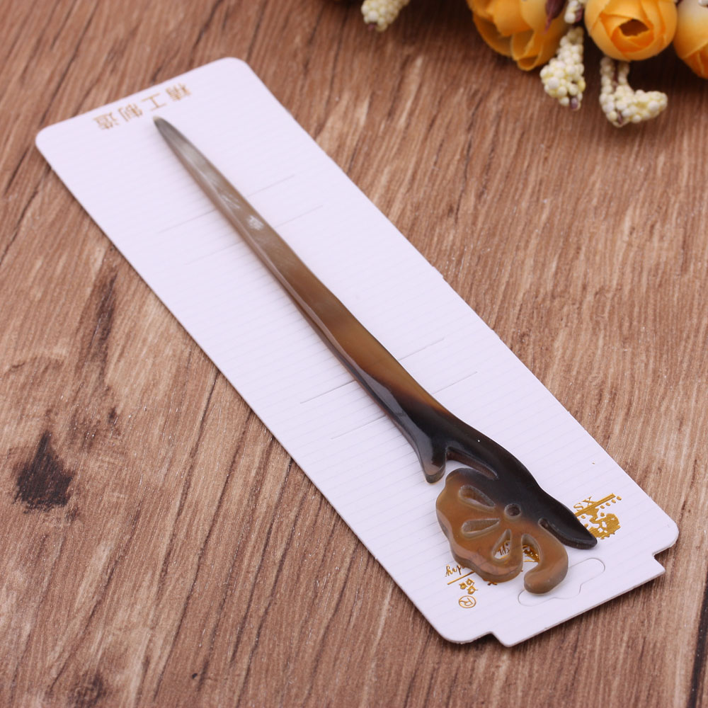 10-yuan accessories: ox horn hairpin, coiled hair accessories, classical hairpin, yak horn hairpin, ox horn headwear Application Scenario