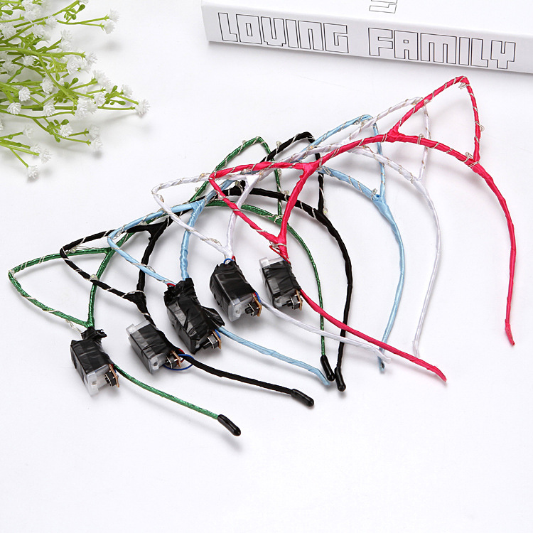 New shining metal headwear, cat ears, glittering headband, headband, girls' headwear for sale, Sprout jewelry manufacturer wholesale Specification drawing